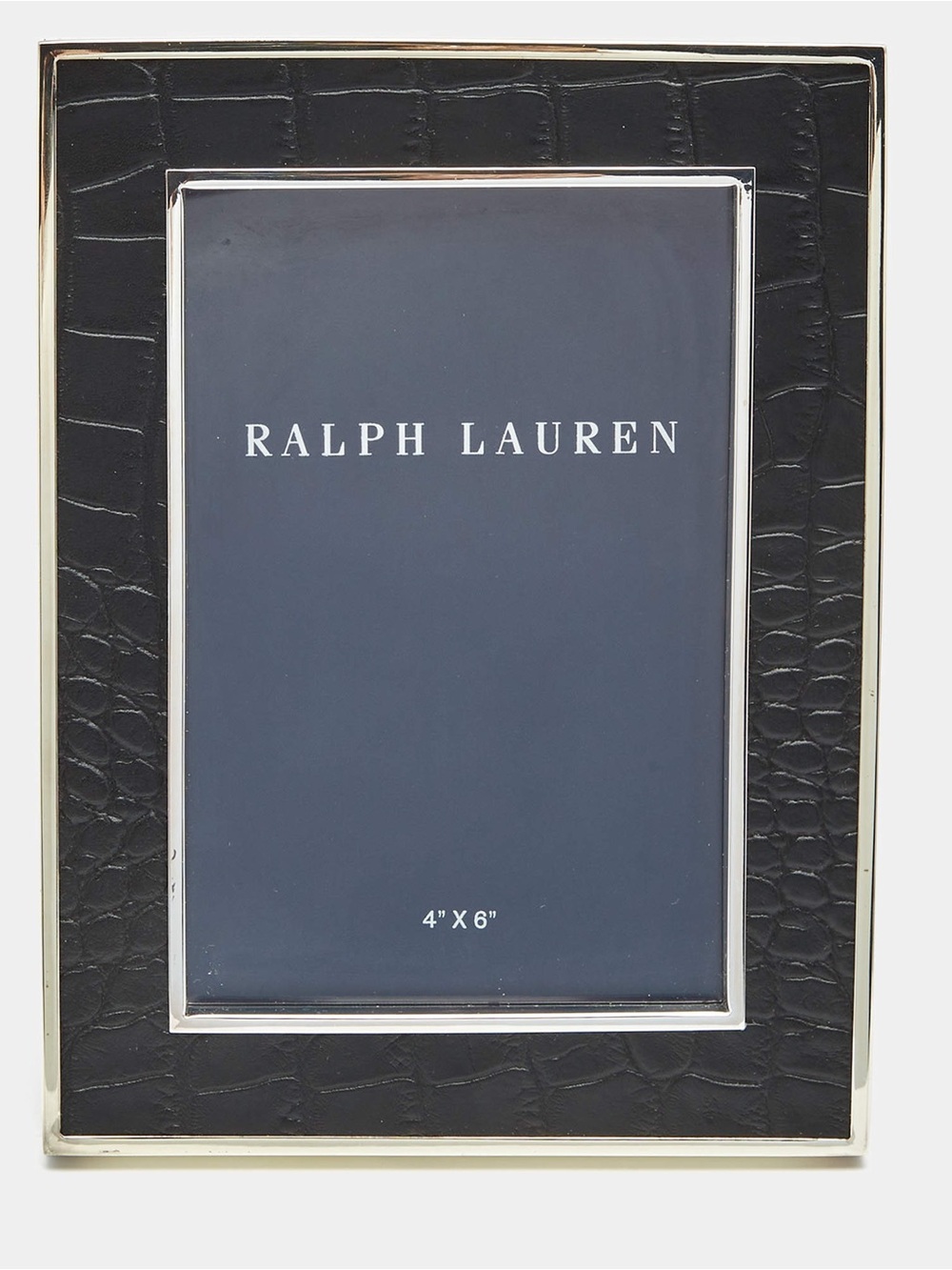 Ralph Lauren Black/Silver Croc Embossed Leather frame